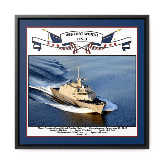 USS Fort Worth LCS-3 Navy Floating Frame Photo Front View