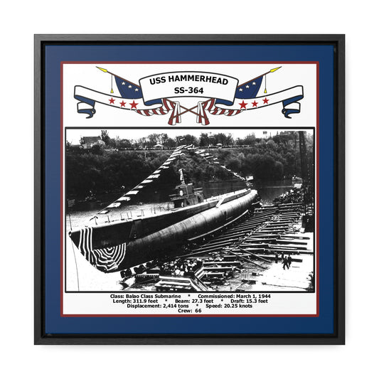 USS Hammerhead SS-364 Navy Floating Frame Photo Front View