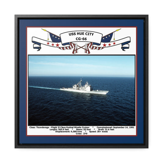 USS Hue City CG-66 Navy Floating Frame Photo Front View