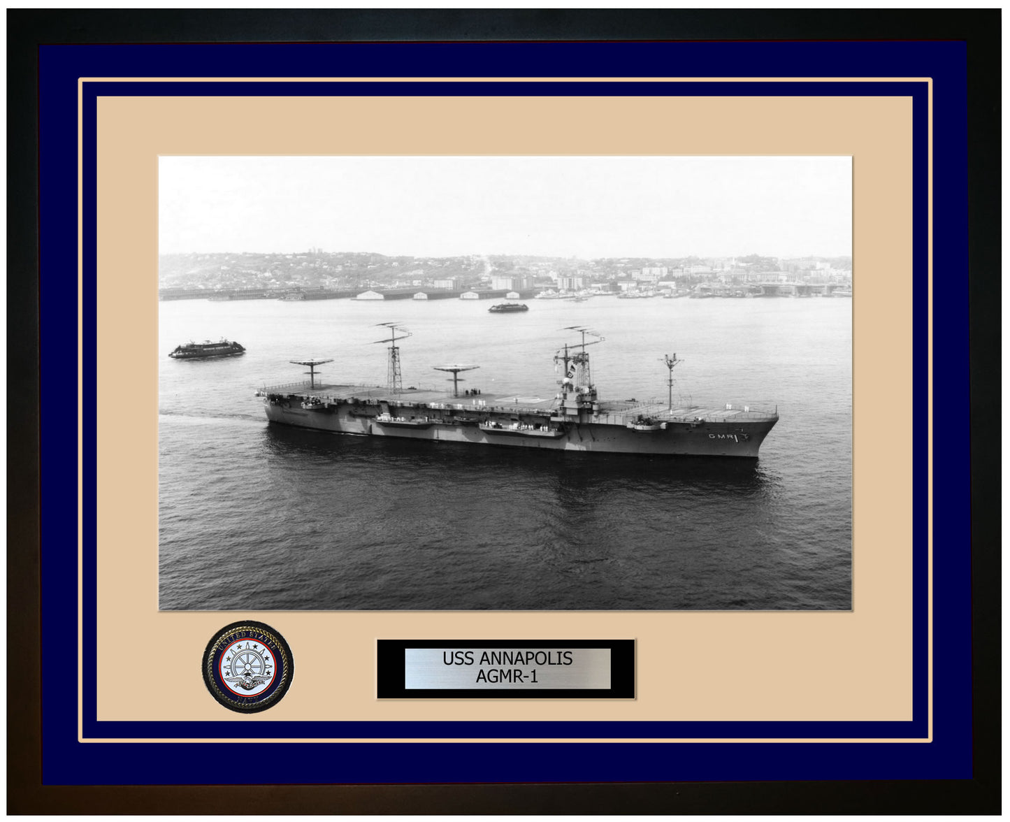 USS ANNAPOLIS AGMR-1 Framed Navy Ship Photo Blue