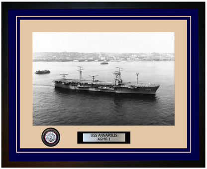 USS ANNAPOLIS AGMR-1 Framed Navy Ship Photo Blue