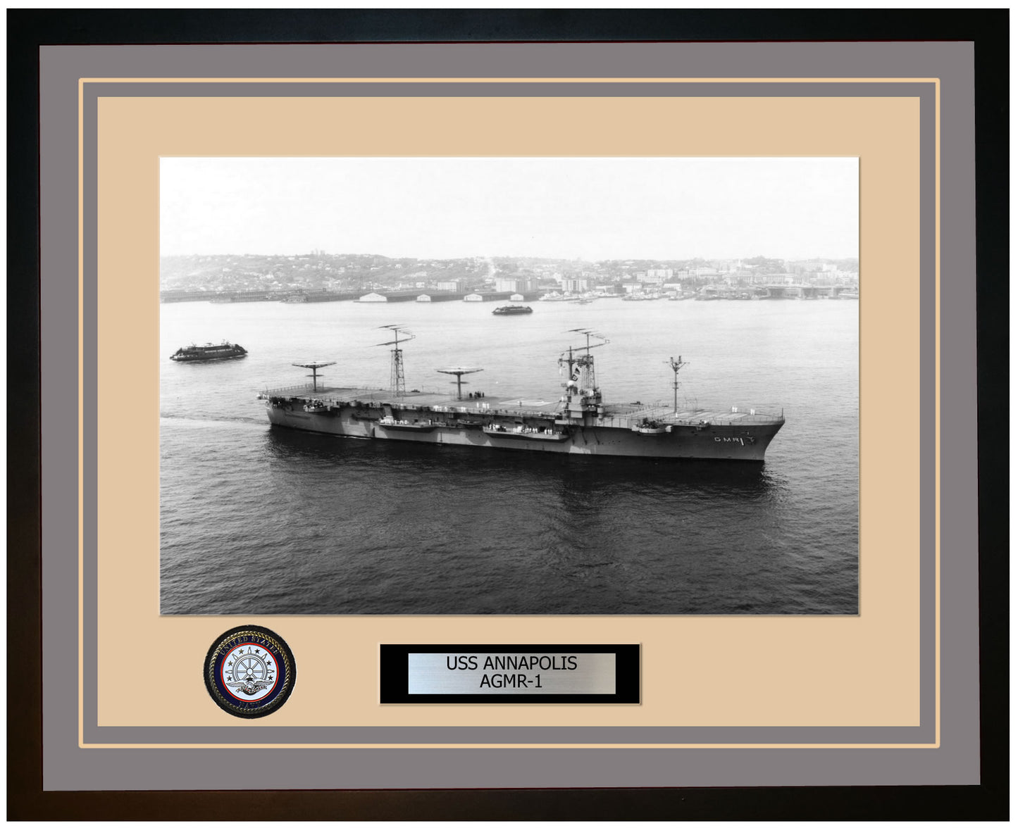 USS ANNAPOLIS AGMR-1 Framed Navy Ship Photo Grey