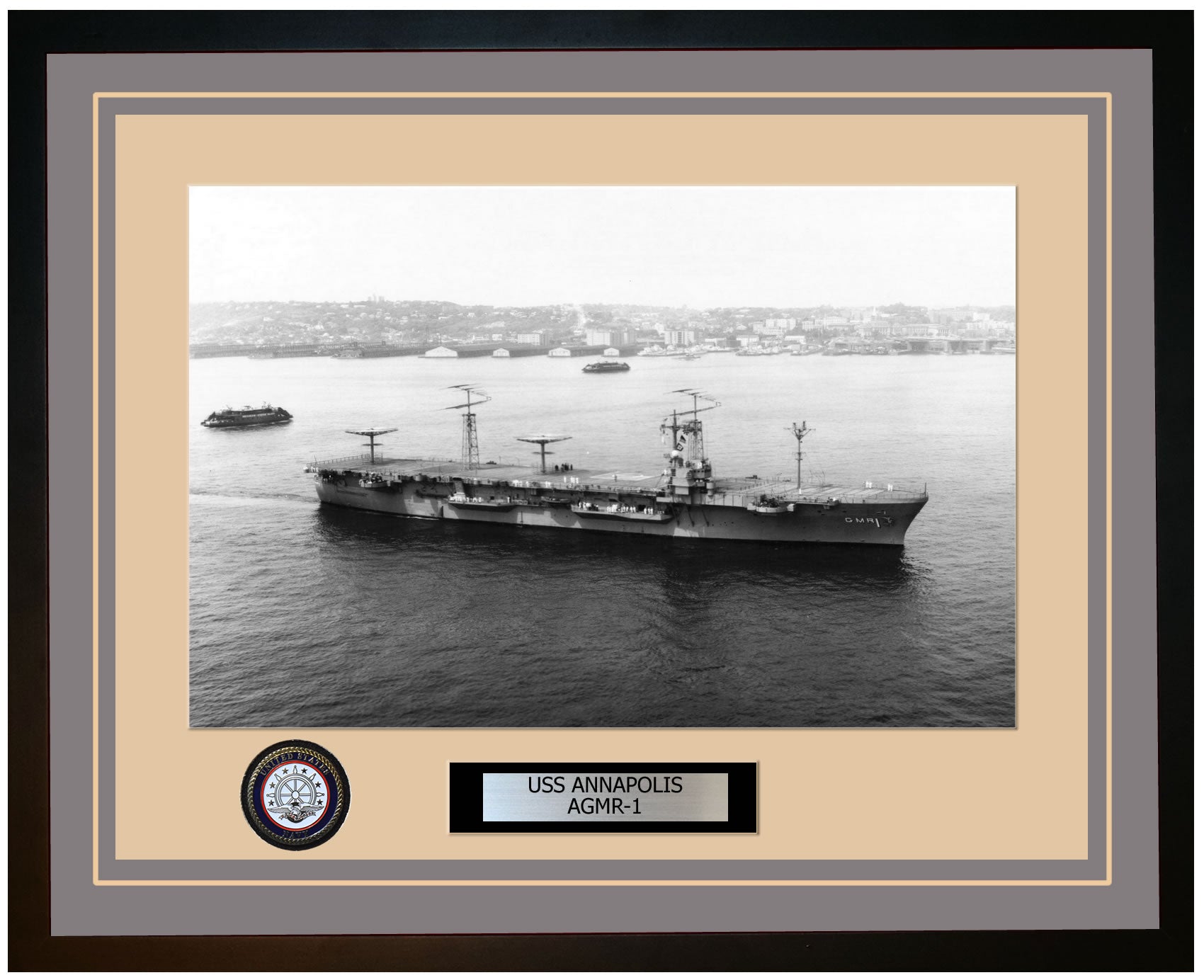USS ANNAPOLIS AGMR-1 Framed Navy Ship Photo Grey