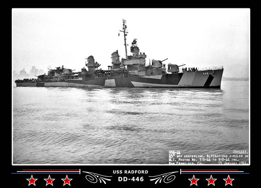 USS Radford DD-446 Canvas Photo Print