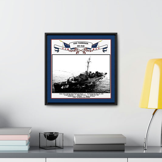 USS Tabberer DE-418 Navy Floating Frame Photo Desk View