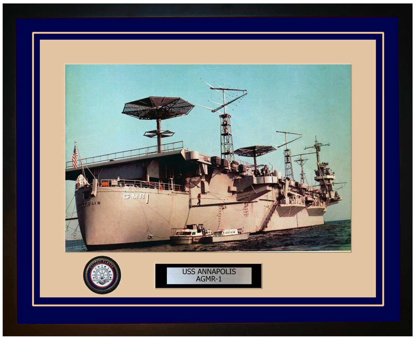 USS ANNAPOLIS AGMR-1 Framed Navy Ship Photo Blue