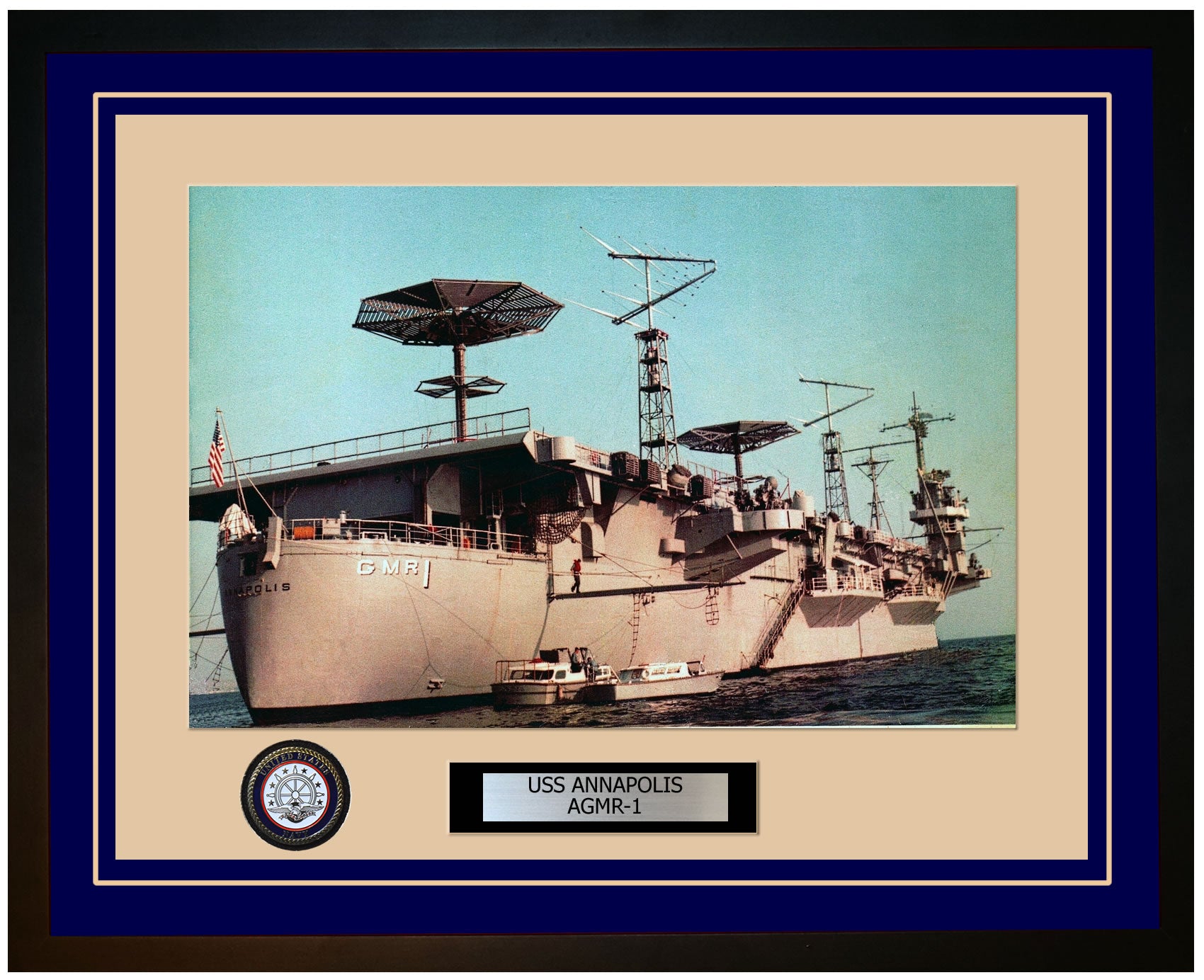 USS ANNAPOLIS AGMR-1 Framed Navy Ship Photo Blue