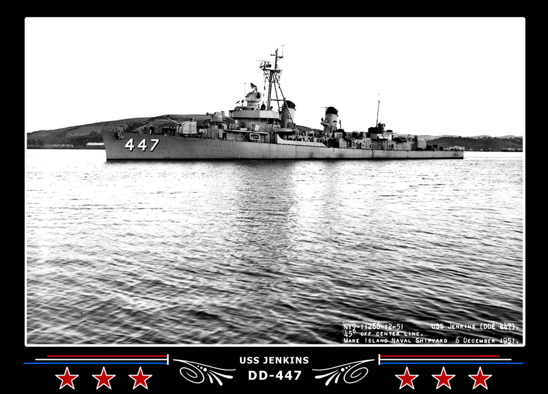 USS Jenkins DD447 Canvas Photo Print Navy Emporium