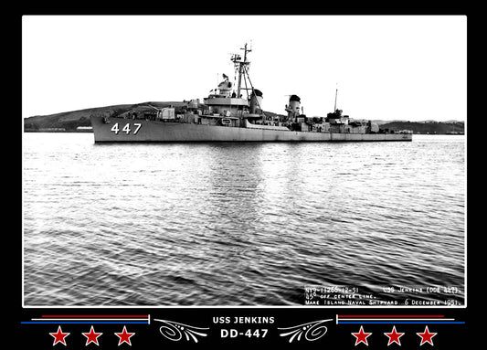 USS Jenkins DD-447 Canvas Photo Print