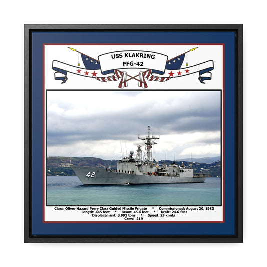 USS Klakring FFG-42 Navy Floating Frame Photo Front View
