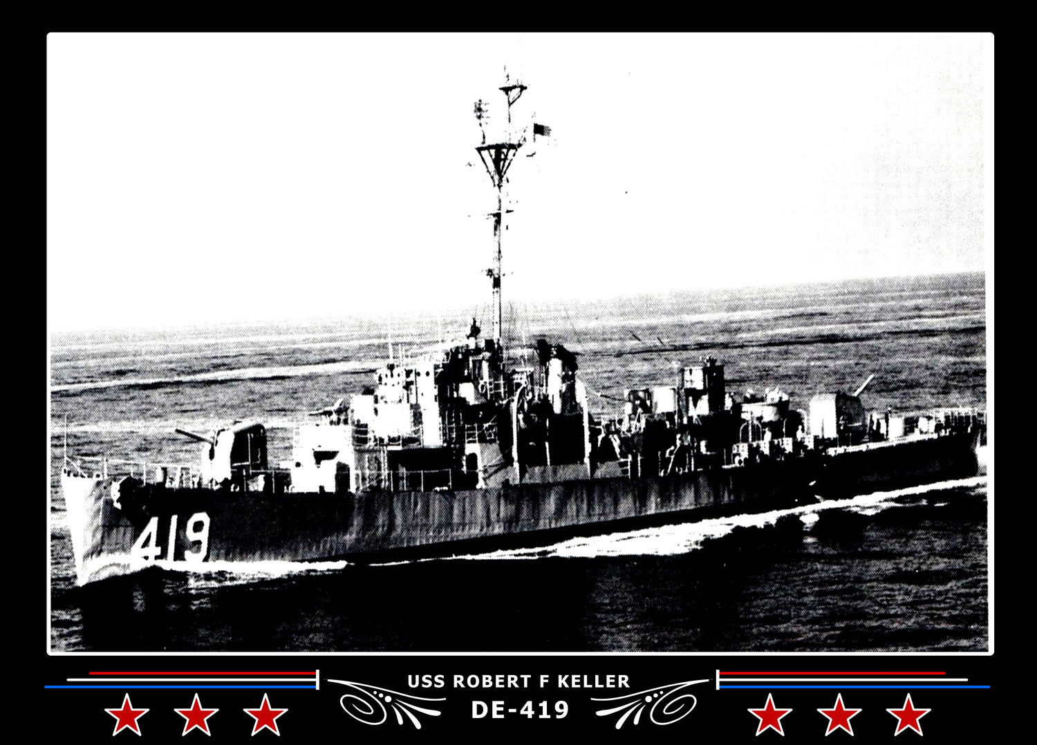 USS Robert F Keller DE-419 Canvas Photo Print