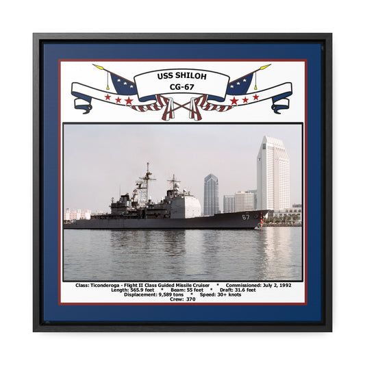 USS Shiloh CG-67 Navy Floating Frame Photo Front View