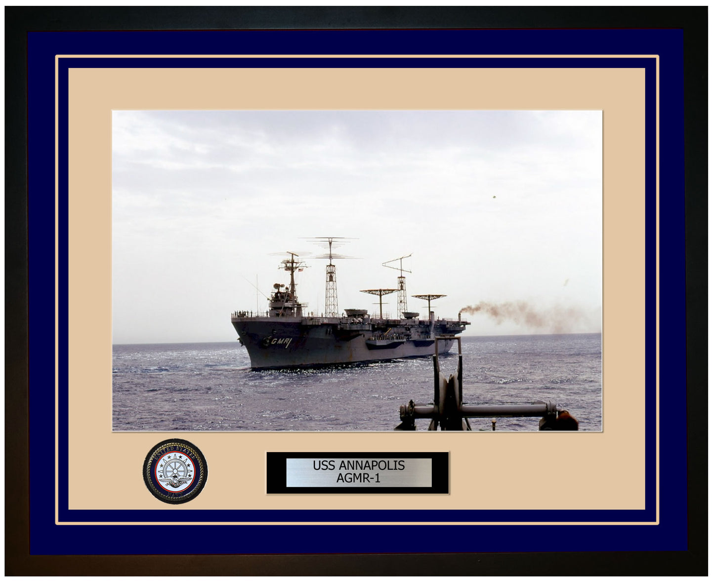 USS ANNAPOLIS AGMR-1 Framed Navy Ship Photo Blue