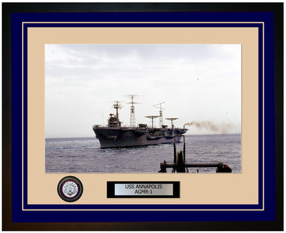USS ANNAPOLIS AGMR-1 Framed Navy Ship Photo Blue