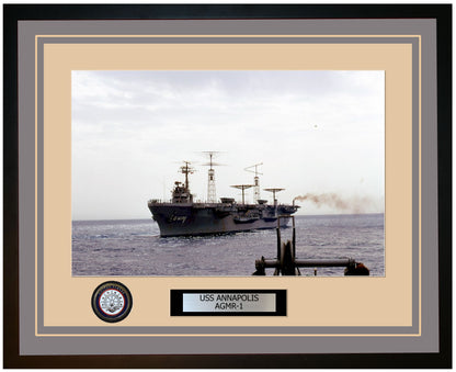 USS ANNAPOLIS AGMR-1 Framed Navy Ship Photo Grey