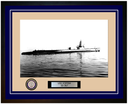 USS Icefish SS-367 Framed Navy Ship Photo Blue