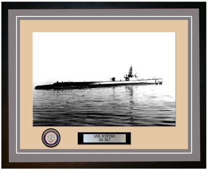 USS Icefish SS-367 Framed Navy Ship Photo Grey