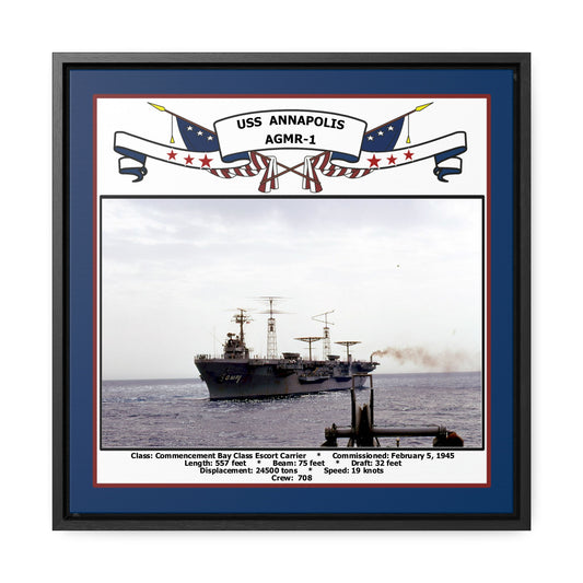 USS Annapolis AGMR-1 Navy Floating Frame Photo Front View