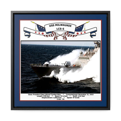 USS Milwaukee LCS-5 Navy Floating Frame Photo Front View