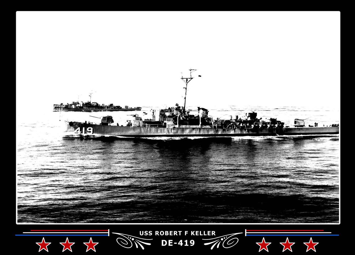 USS Robert F Keller DE-419 Canvas Photo Print