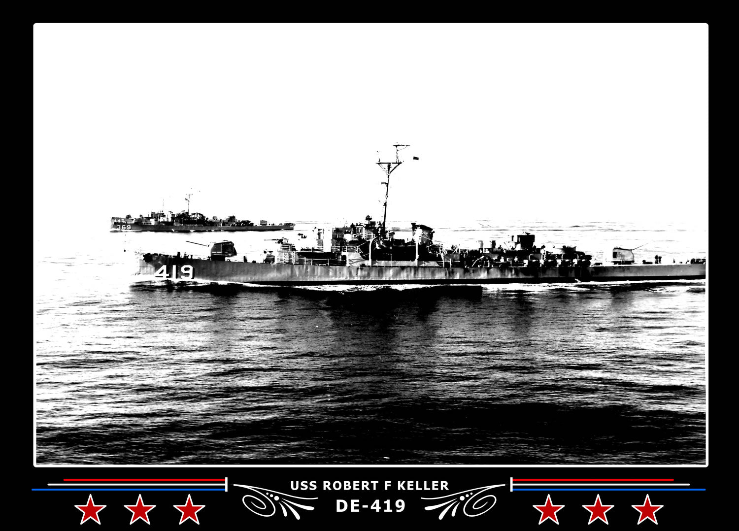USS Robert F Keller DE-419 Canvas Photo Print