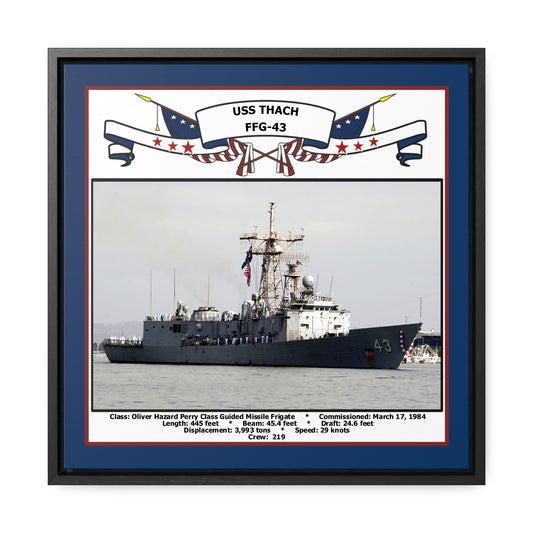 USS Thach FFG-43 Navy Floating Frame Photo Front View