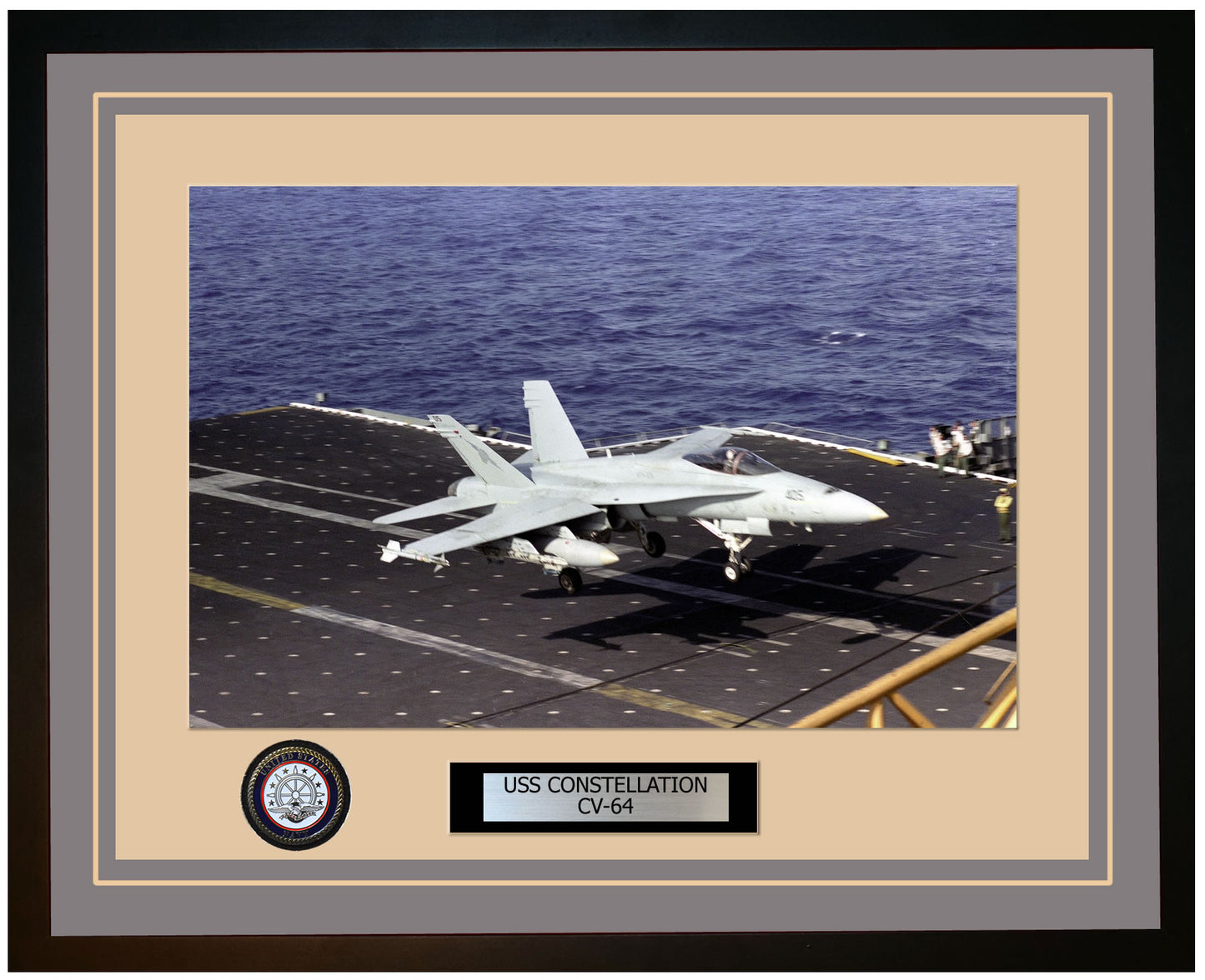 USS CONSTELLATION CV-64 Framed Navy Ship Photo Grey