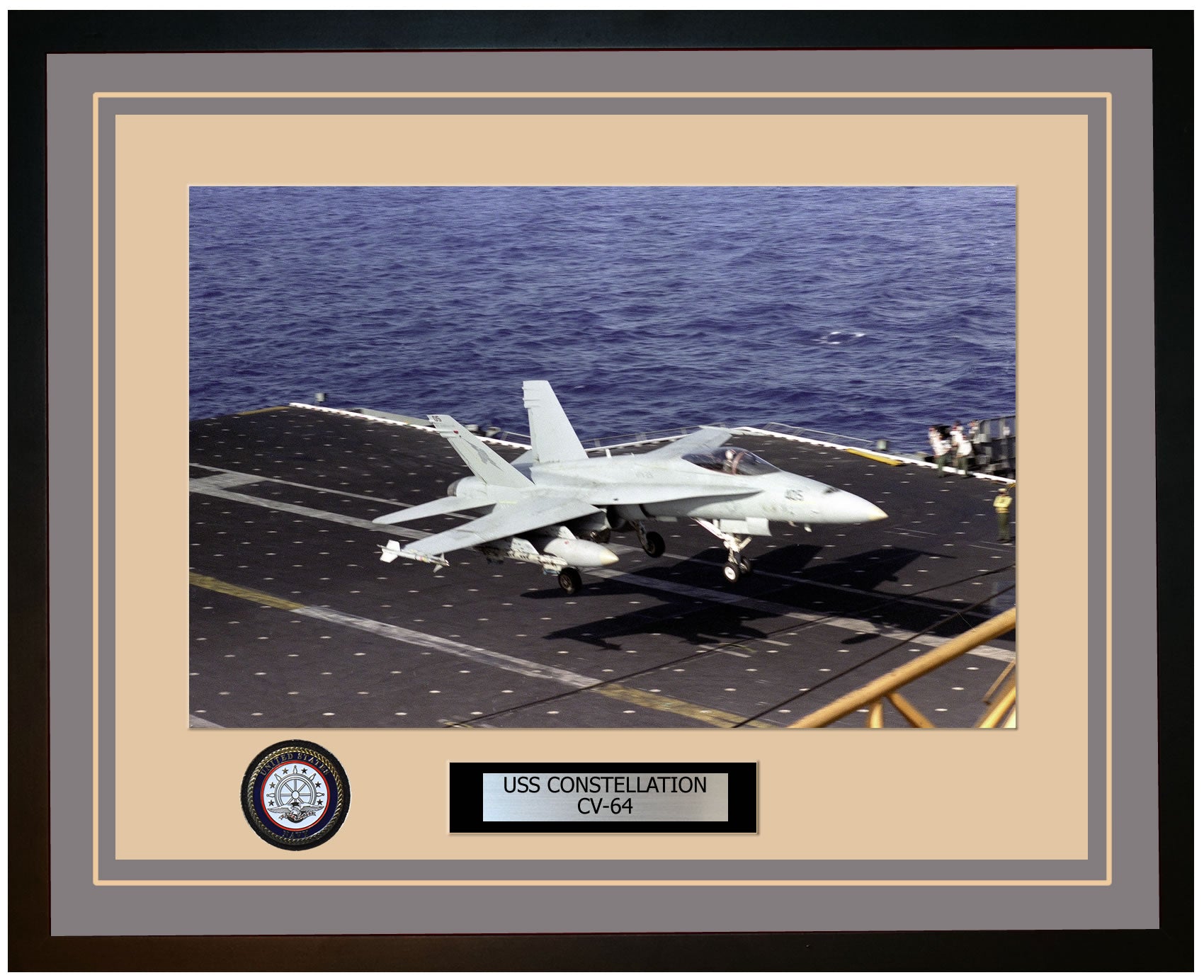 USS CONSTELLATION CV-64 Framed Navy Ship Photo Grey