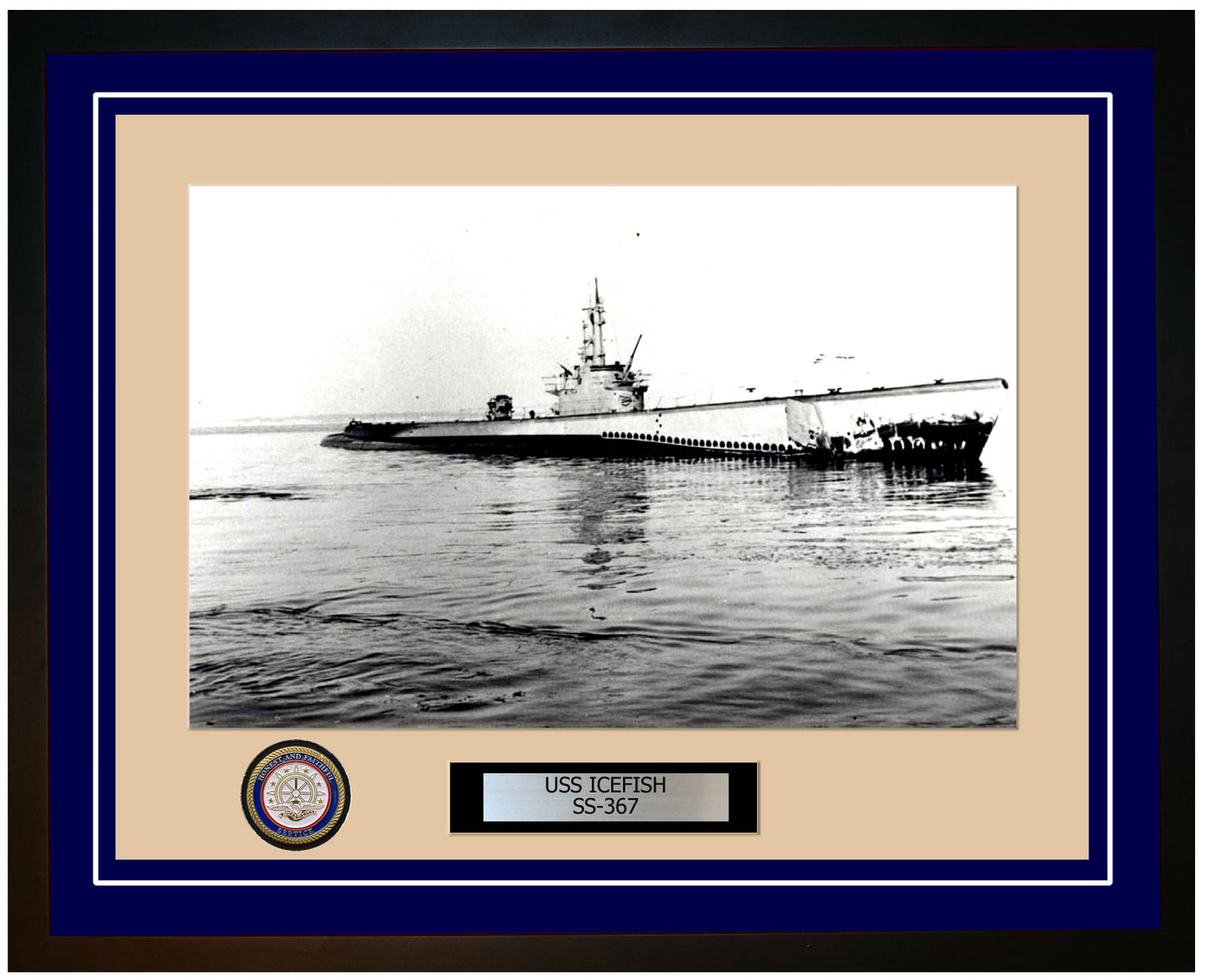 USS Icefish SS-367 Framed Navy Ship Photo Blue