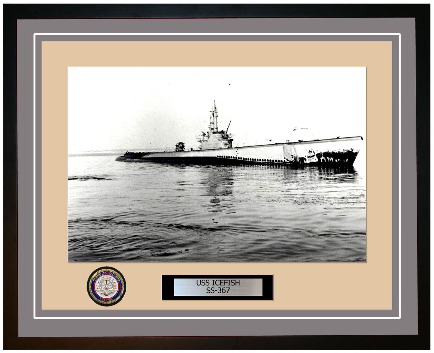 USS Icefish SS-367 Framed Navy Ship Photo Grey
