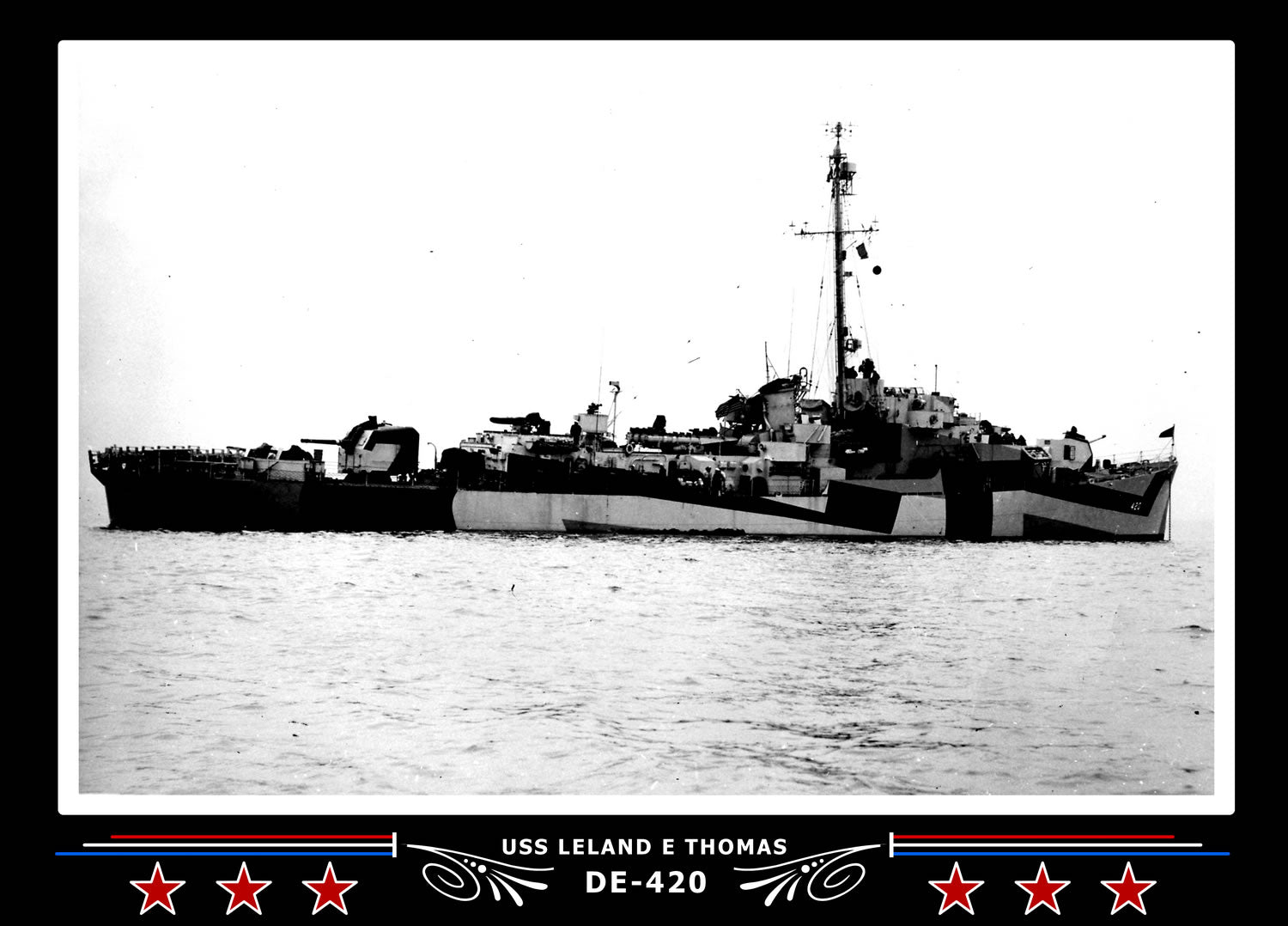 USS Leland E Thomas DE-420 Canvas Photo Print