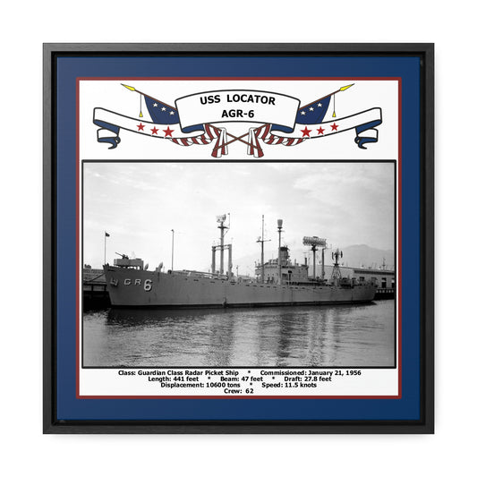USS Locator AGR-6 Navy Floating Frame Photo Front View