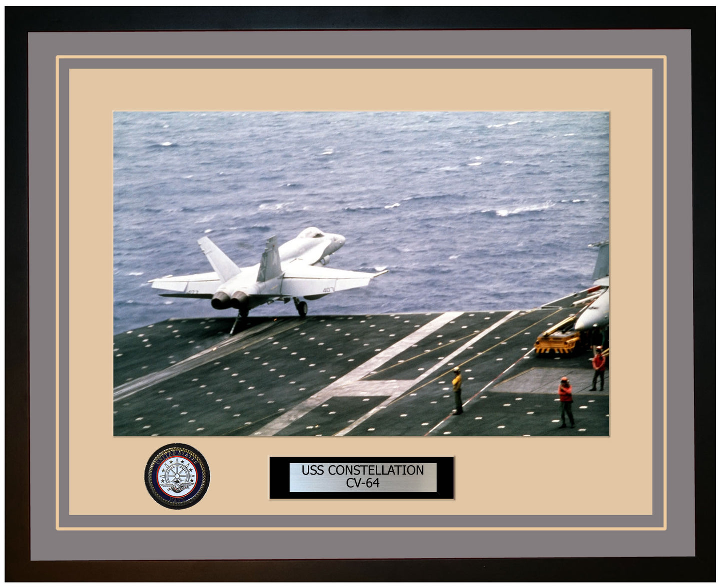 USS CONSTELLATION CV-64 Framed Navy Ship Photo Grey