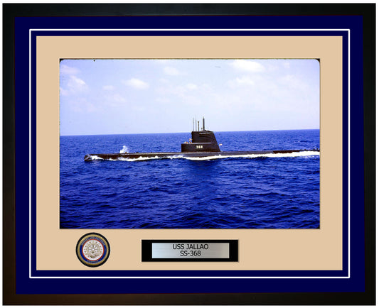 USS Jallao SS-368 Framed Navy Ship Photo Blue