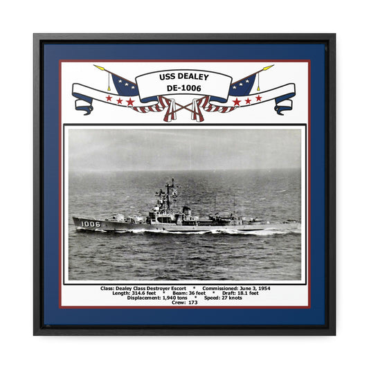 USS Dealey DE-1006 Navy Floating Frame Photo Front View
