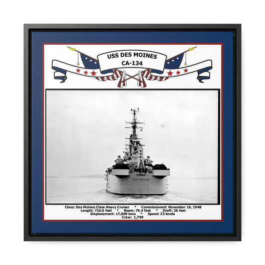 USS Des Moines CA-134 Navy Floating Frame Photo Front View