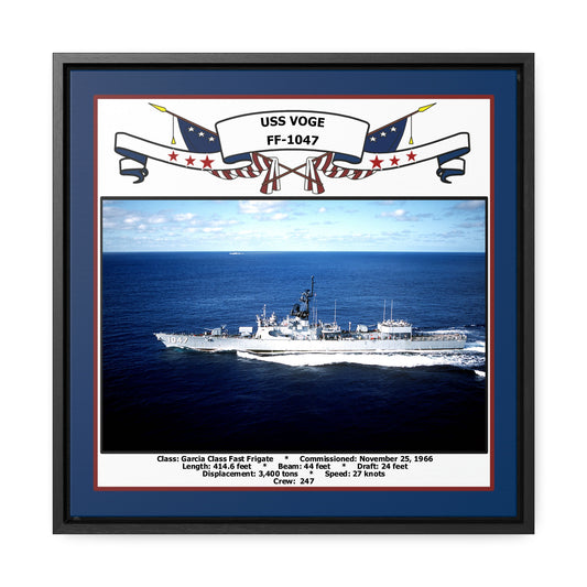 USS Voge FF-1047 Navy Floating Frame Photo Front View