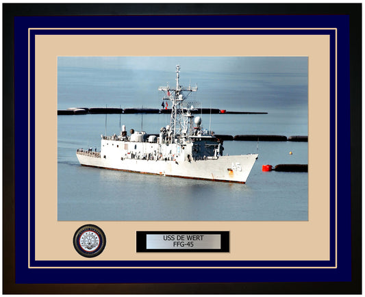USS DE WERT FFG-45 Framed Navy Ship Photo Blue