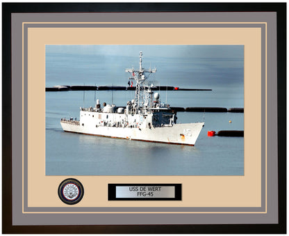 USS DE WERT FFG-45 Framed Navy Ship Photo Grey