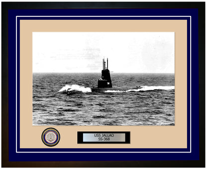 USS Jallao SS-368 Framed Navy Ship Photo Blue