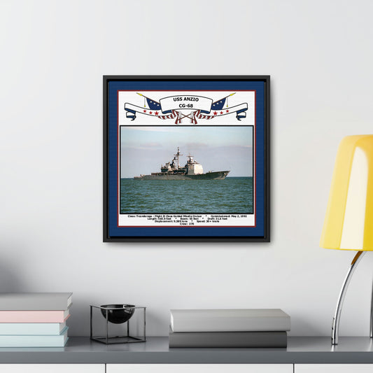 USS Anzio CG-68 Navy Floating Frame Photo Desk View