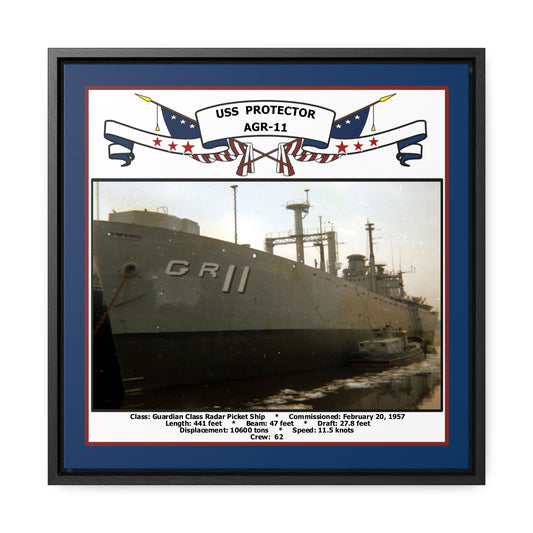 USS Protector AGR-11 Navy Floating Frame Photo Front View