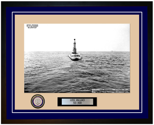 USS Jallao SS-368 Framed Navy Ship Photo Blue