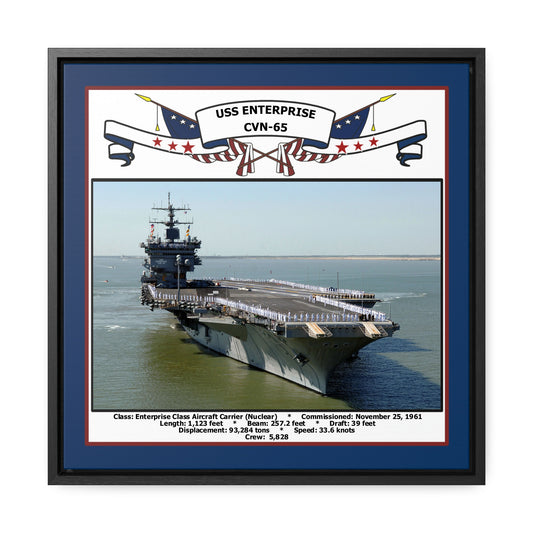 USS Enterprise CVN-65 Navy Floating Frame Photo Front View