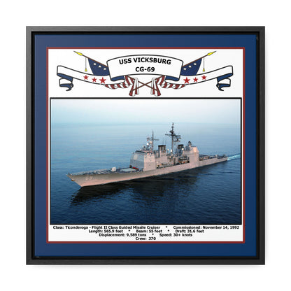 USS Vicksburg CG-69 Navy Floating Frame Photo Front View