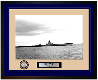 USS Kraken SS-370 Framed Navy Ship Photo Blue