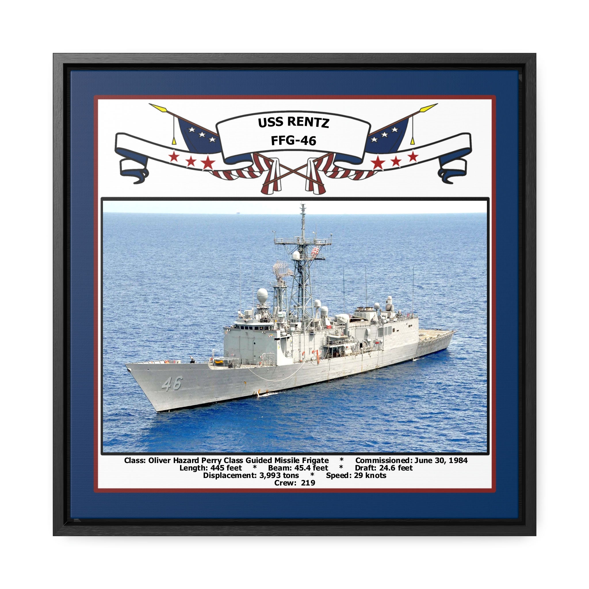 USS Rentz FFG-46 Navy Floating Frame Photo – Navy Emporium