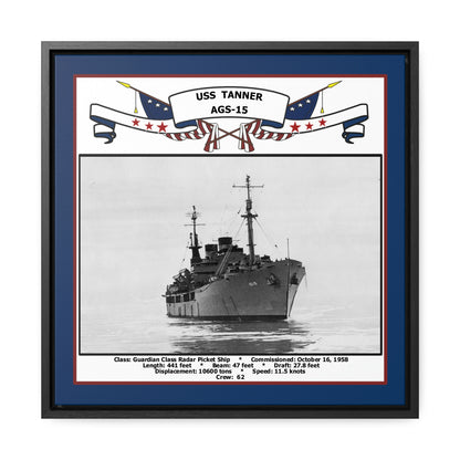 USS Tanner AGS-15 Navy Floating Frame Photo Front View