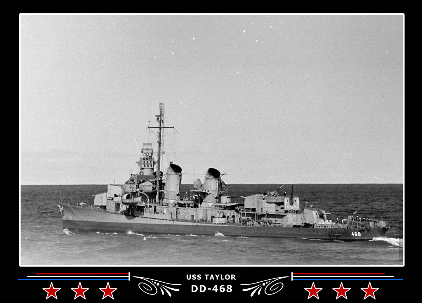 USS Taylor DD-468 Canvas Photo Print