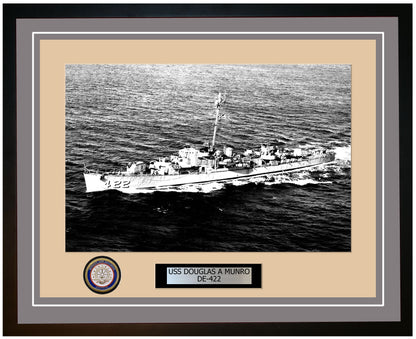 USS Douglas A Munro DE-422 Framed Navy Ship Photo Grey